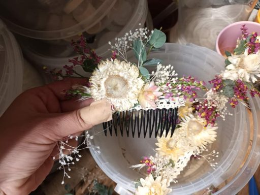 Barrette de mariage fleuri