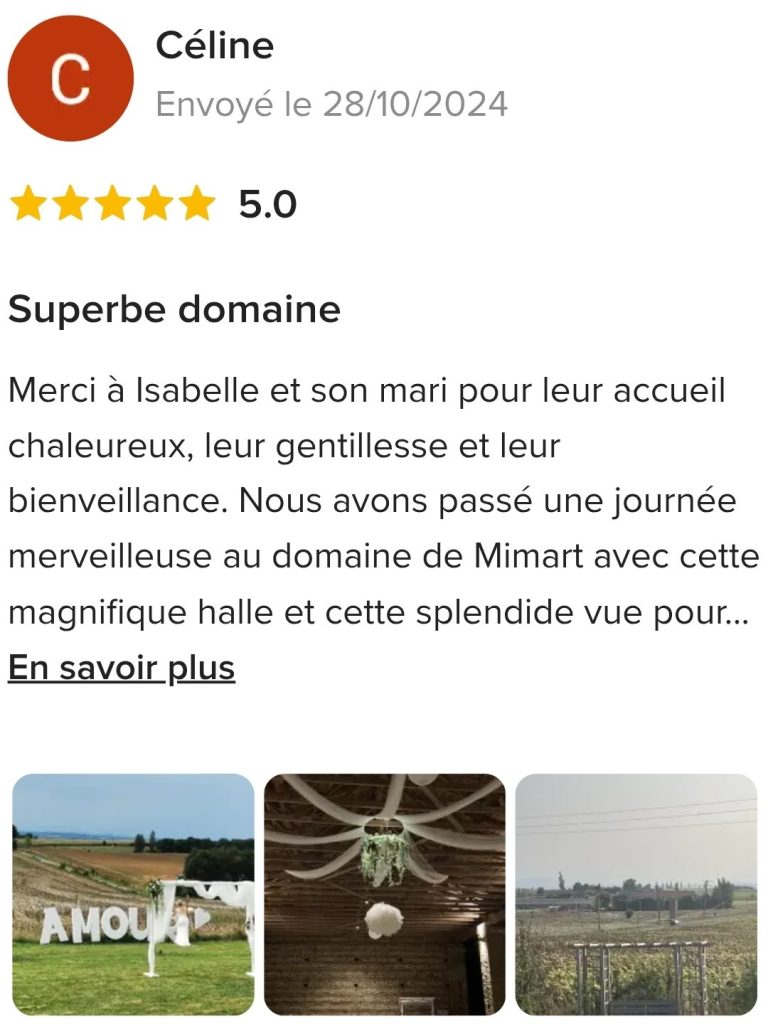 Avis Domaine de Mimart